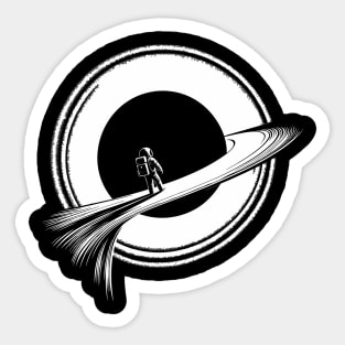 Astronaut entering black hole in space Sticker